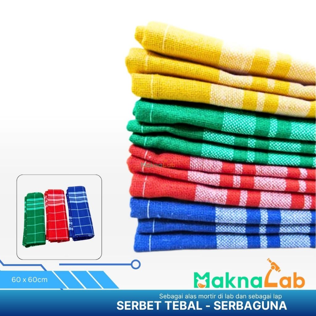 Serbet Serbaguna Tebal / Alas Mortir / Alas Ulekan Obat / Serbet Kotak Kotak / Lap Tempat Ulekan