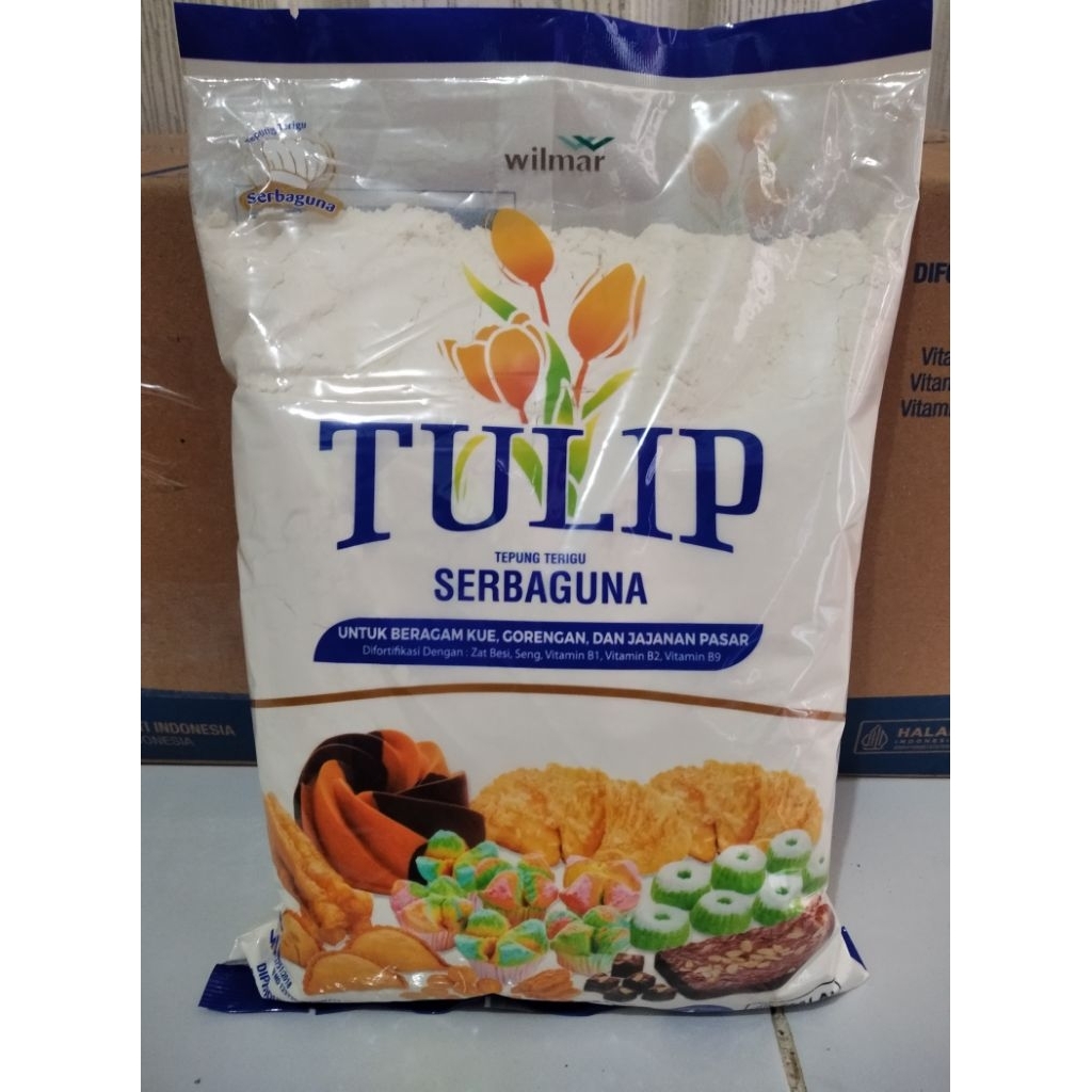 

tepung terigu tulip 1kg. 1karton isi 10pcs. pt Wilmar