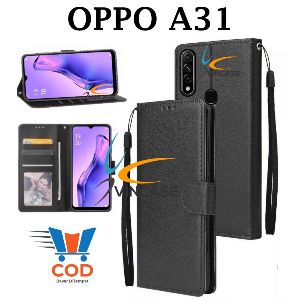 OPPO A31 FLIP LEATHER CASE PREMIUM - FLIP WALLET CASE KULIT UNTUK OPPO A31 - CASING DOMPET | FLIP CO