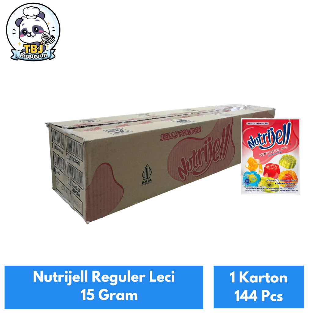 

Nutrijell Reguler Leci 15 Gram Kemasan 1 Karton Isi 144 Pcs