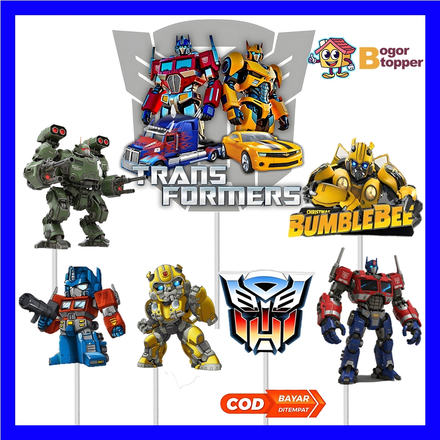 CAKE TOPPER HAPPY BIRTHDAY KARAKTER FREE FIRE HIASAN DEKORASI KUE ULANG TAHUN KARAKTER TRANSFORMERS
