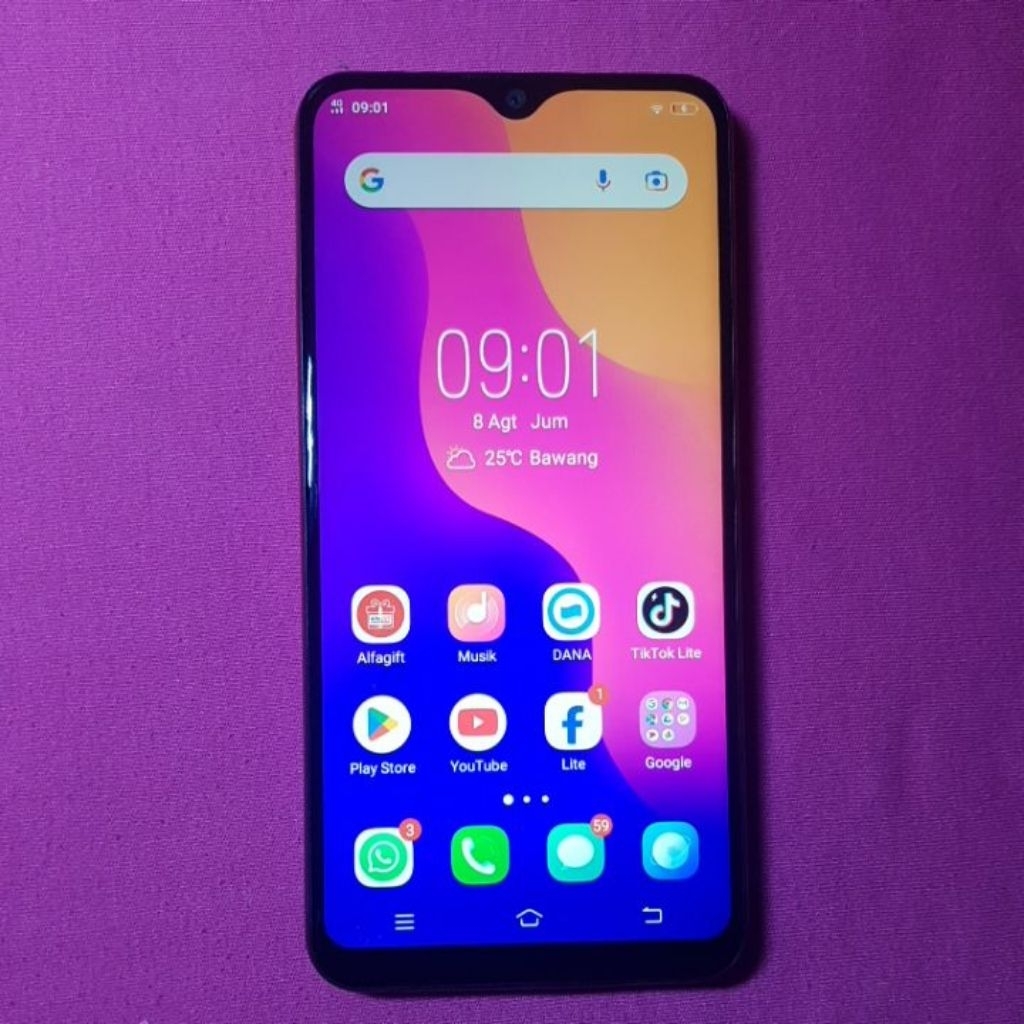 Vivo y91c 4G ram 2/32gb hp second layar poni batre awet