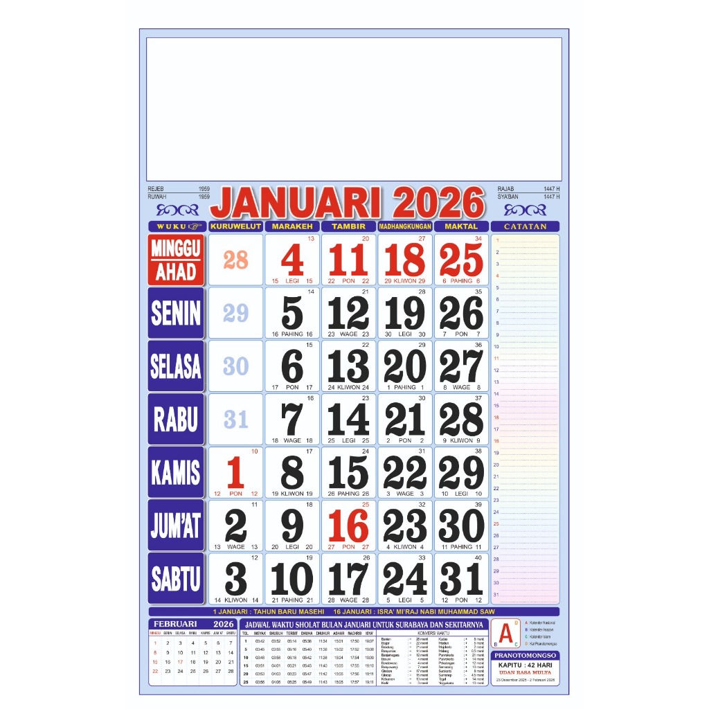 

KALENDER DINDING 2026 KALENDER KERJA TAMBAH NAMA KOP TOKO KALIAN