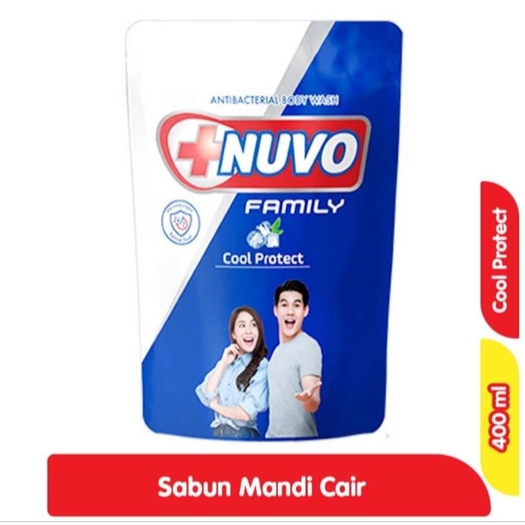 nuvo family sabun mandi cair cool protect refil 400 ml