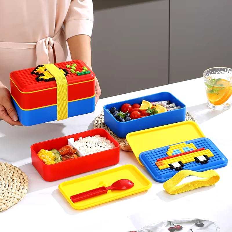 Kotak Bekal Lego tempat makan anak lego 2 susun -217