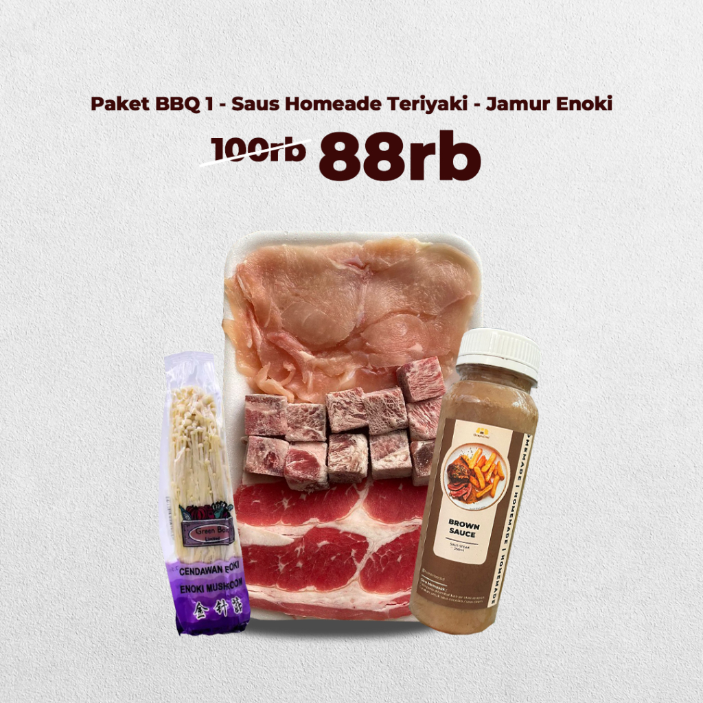 

(8.8 SALE) PAKET BBQ 1 + SAUS BBQ + ENOKI