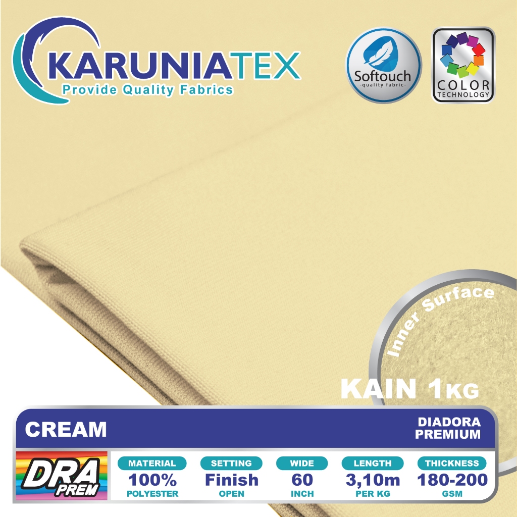 Kain Diadora Premium Kiloan | Cream | Karunia Textile