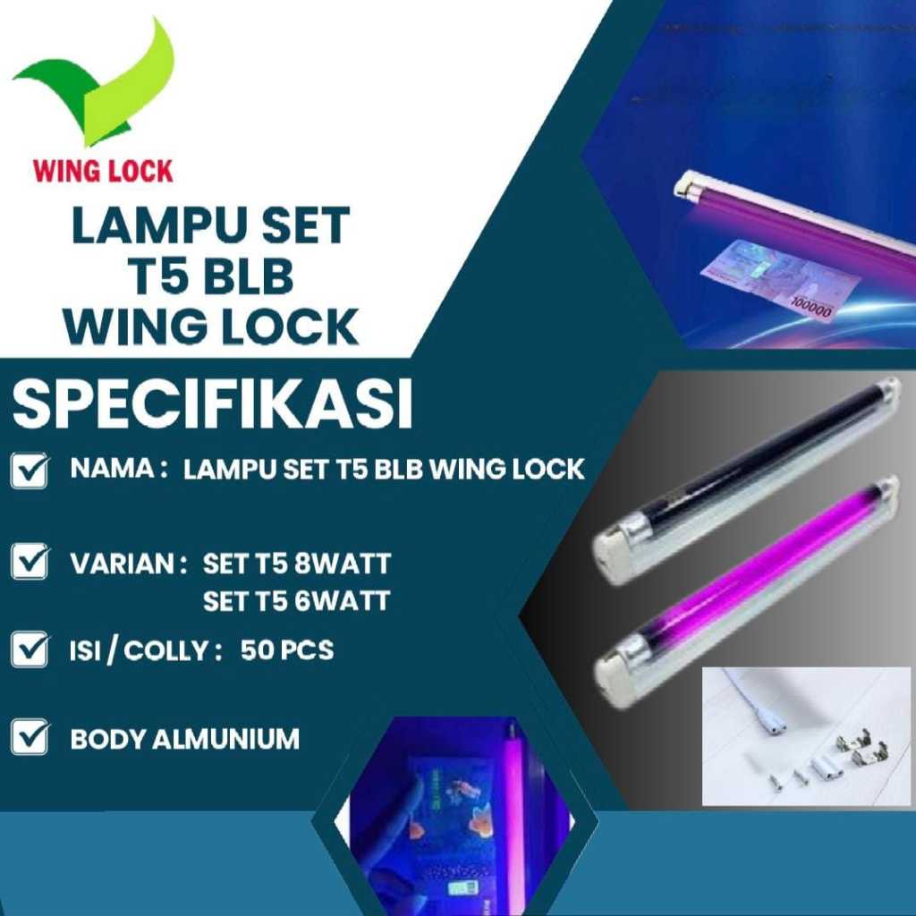 Lampu T5 Set Ultra Violet Deteksi Uang Palsu  - Money Detector Winglock