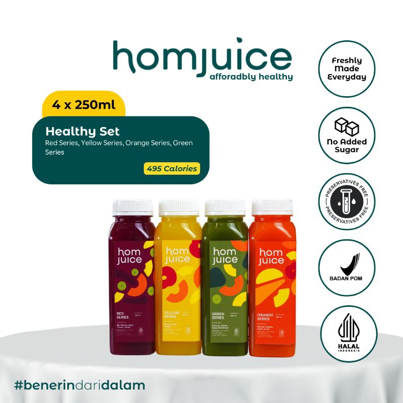 

Homjuice - 3x Healthy Set 12 x 250 ml (Cold-Pressed Juice/Jus/Detox)