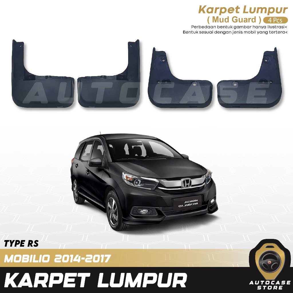KARPET LUMPUR MOBILIO 2014-2017 TYPE RS 1 SET 4PCS KOMPLIT PNP AKSESORIS MOBIL