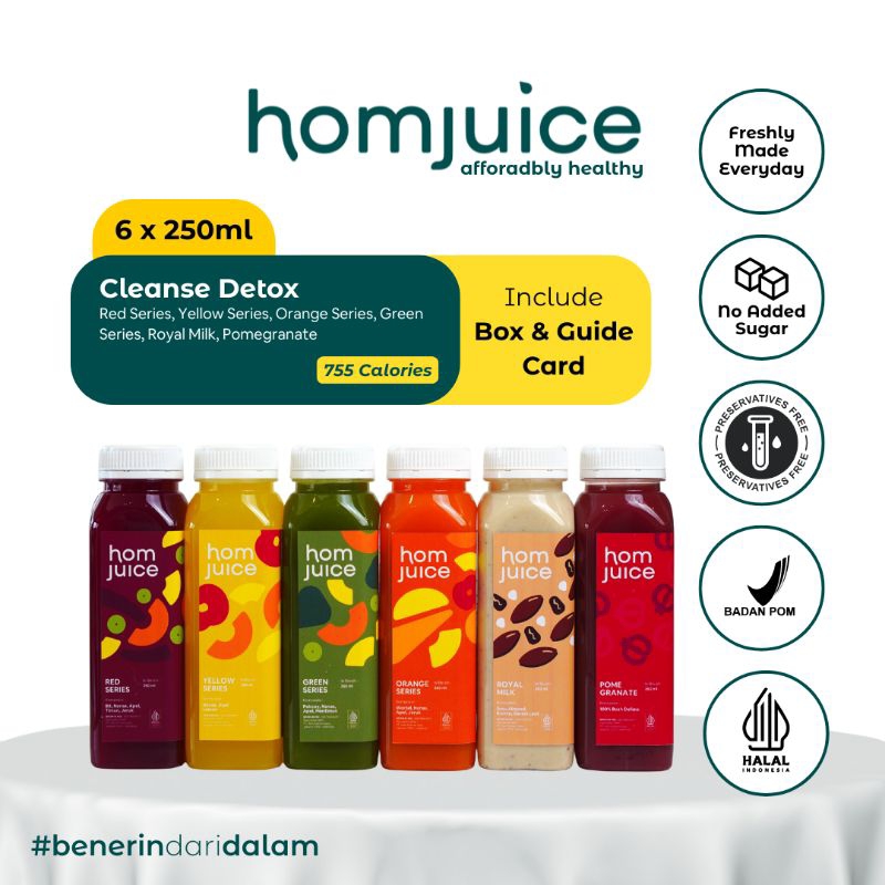 

Homjuice - 2x Cleanse Detox 12 x 250 ml (Cold-Pressed Juice/Jus/Detox)