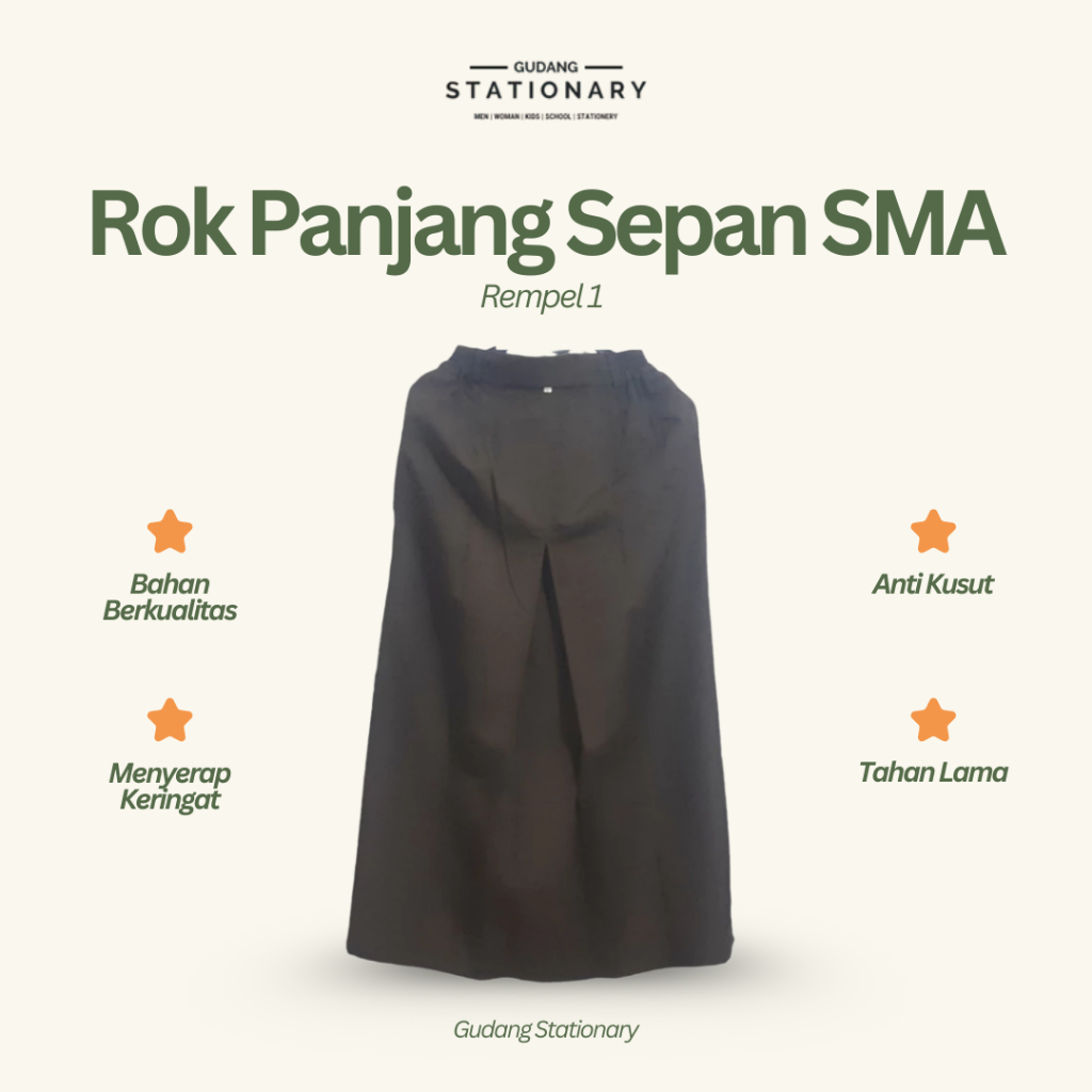 Rok Sepan Pramuka Putri SMA Seragam Sekolah Anak Perempuan