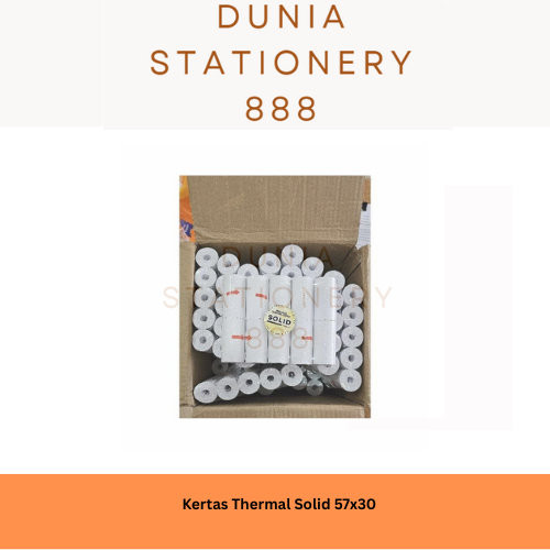 

SOLID Kertas Thermal 57x30 Printer Thermal Roll 57x30 Coreless