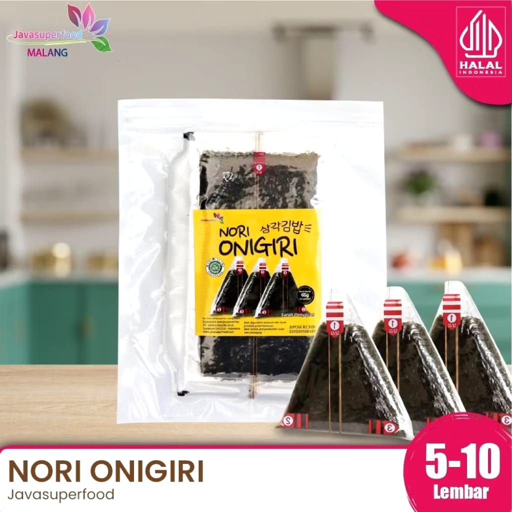 

NORI ONIGIRI | Nori Wrapper Khusus Bungkus Nori Triangle / Sushi Nori (ISI 1 & 5 Lembar)