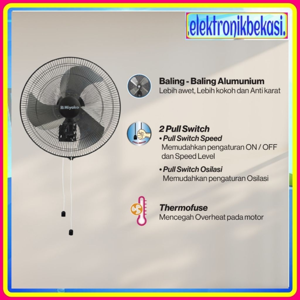 WALL FAN MIYAKO KDB 18 / KIPAS ANGIN DINDING MIYAKO 18 INCH  / MIYAKO KDB-18 KIPAS ANGIN INDUSTRIAL