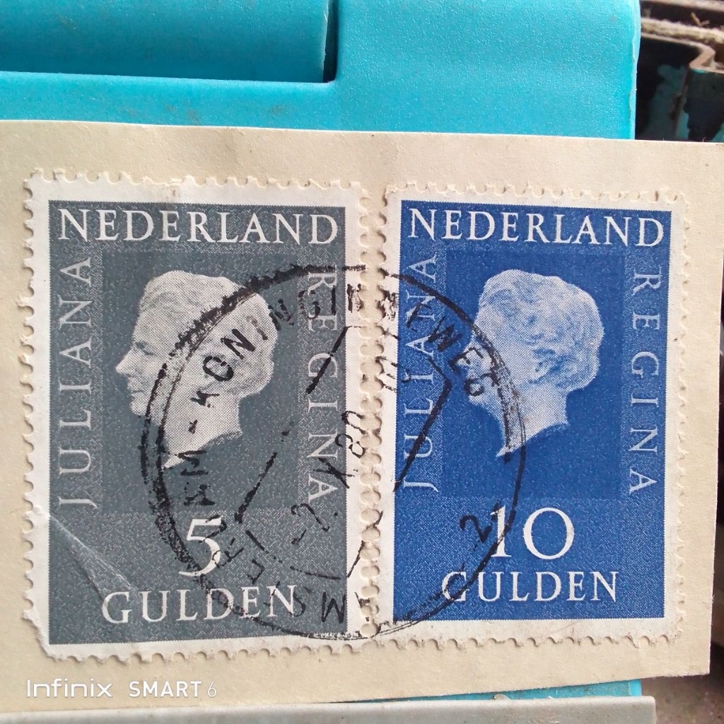 

koleksi perangko prangko kuno 4pcs juliana regina nederland