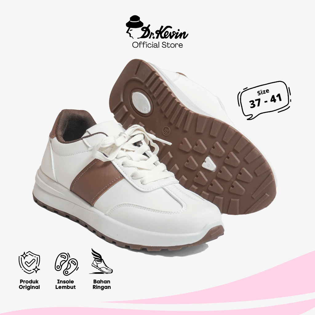 Dr. Kevin Sepatu Wanita Kets Casual Fashion Trendy Sneaker Kulit 581-015