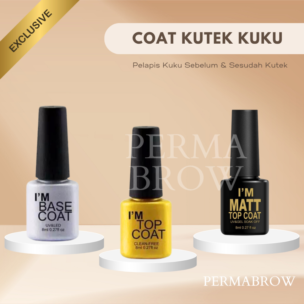Kutek Polish Gel IM Gel Base Coat Top Coat Matte Top Coat Nail Art 8ml / Vitamin Kuku/ Kuku Bening/ 