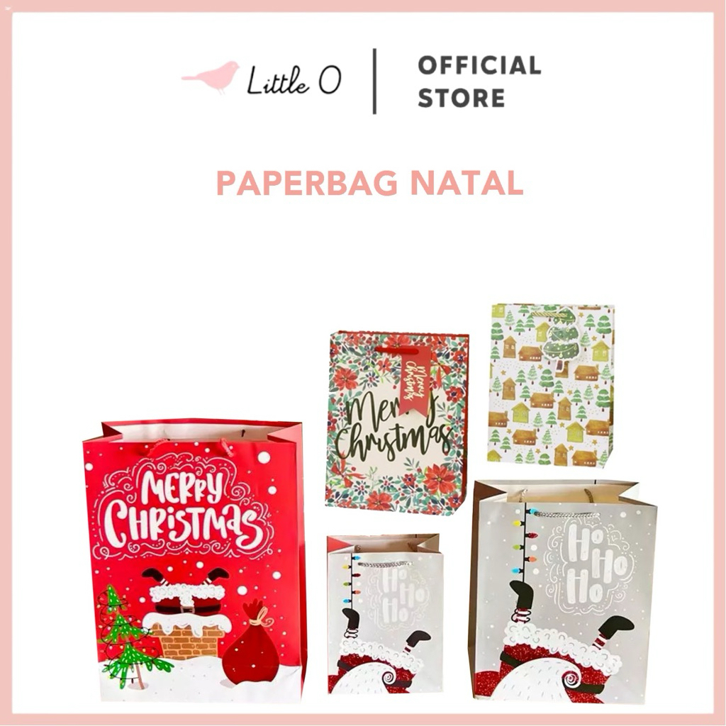 

LITTLE O Christmas Paperbag Kantong Kertas Tas Goodie Bag Natal Kantong Hadiah Natal Kantong Natal