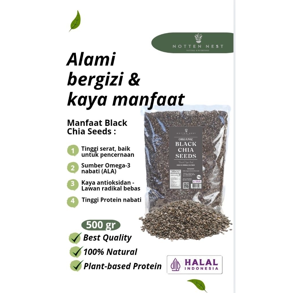 

PREMIUM ORGANIC BLACK CHIA SEEDS 500 GR - BLACK CHIA ORGANIK PREMIUM | UNTUK DIET & DETOX