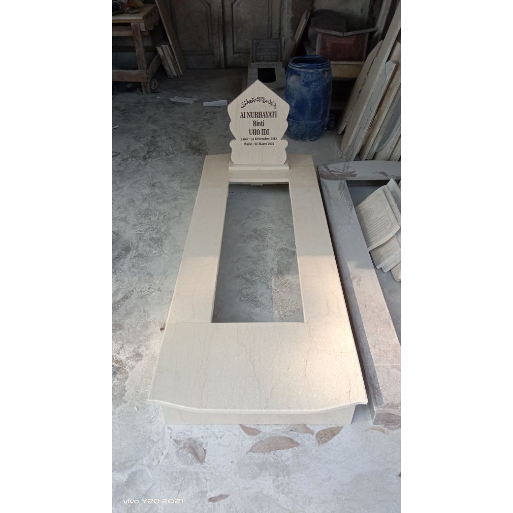 BATU NISAN CASING KUBURAN MARMER ASLI MODEL NISAN TANCAP DEWASA