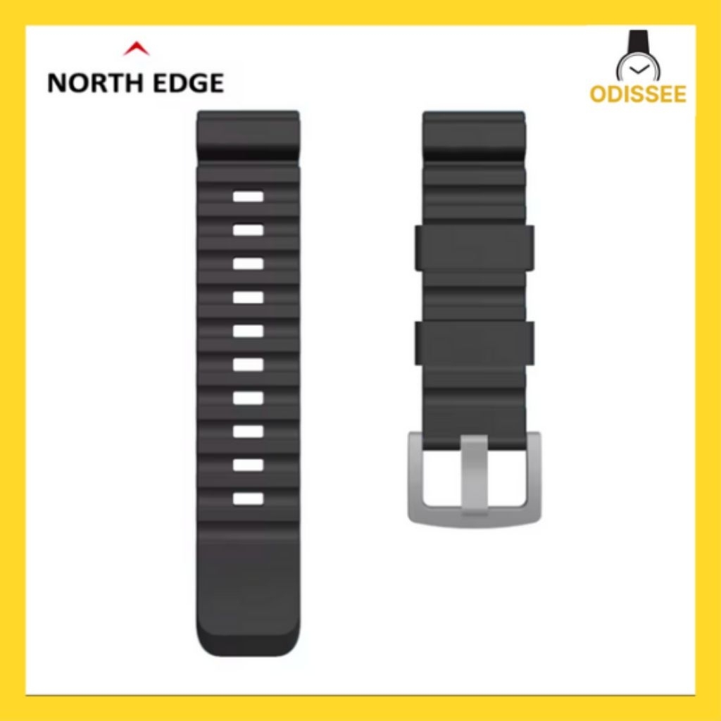 Strap Tali Jam Tangan North Edge Smartwatch Apache Gavia 24mm Rubber Silicone Hitam Original