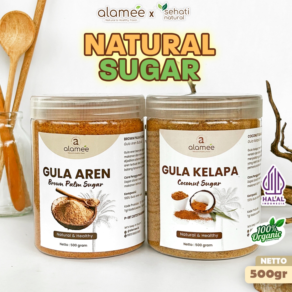 

ALAMEE Gula Semut Kelapa Aren Organik Asli Bubuk Coconut Sugar Premium Powder Natural Organik 500gr