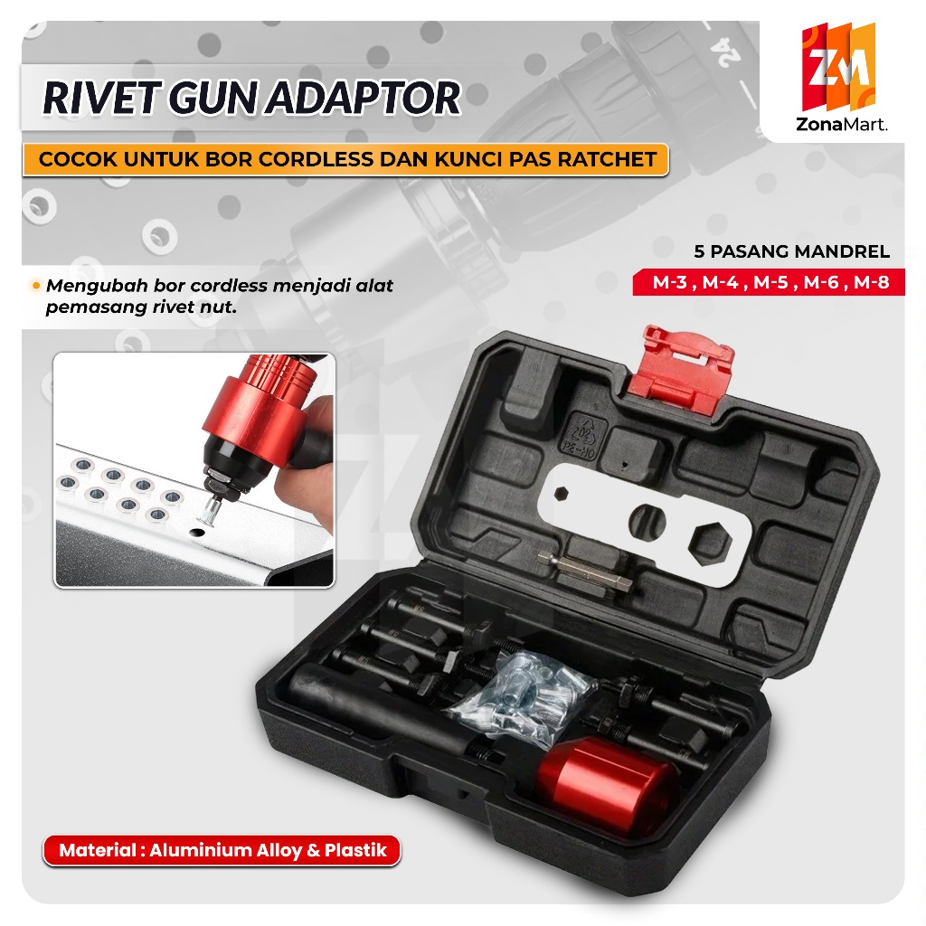 Rivet gun adapter nibbler