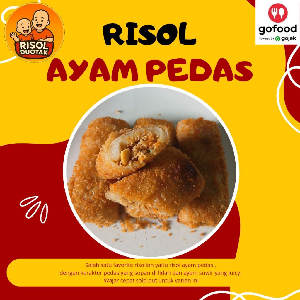 

Risol frozen isi ayam suwir pedas