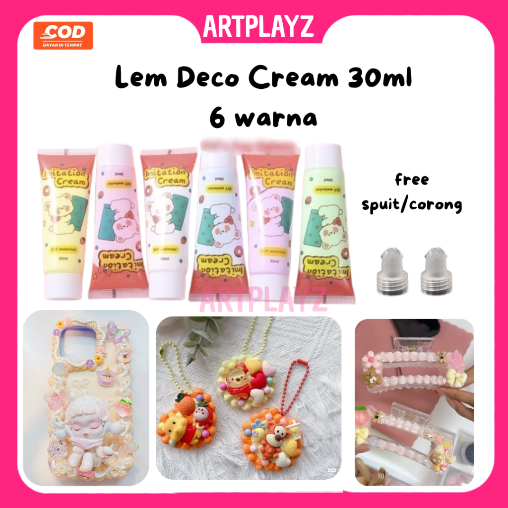 

Lem Deco Cream 30 ML 6 Warna free spuit, Lem Deco DIY, Deco Cream, Glue Resin DIY