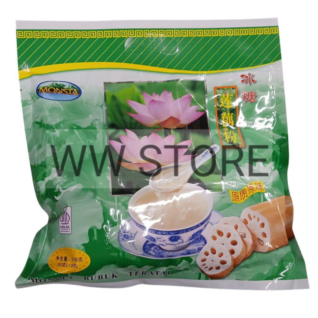 

Minuman serbuk pati akar teratai halal MUI MONSTA Lotus Root Powder 300g ( 10 sachet x 30g )