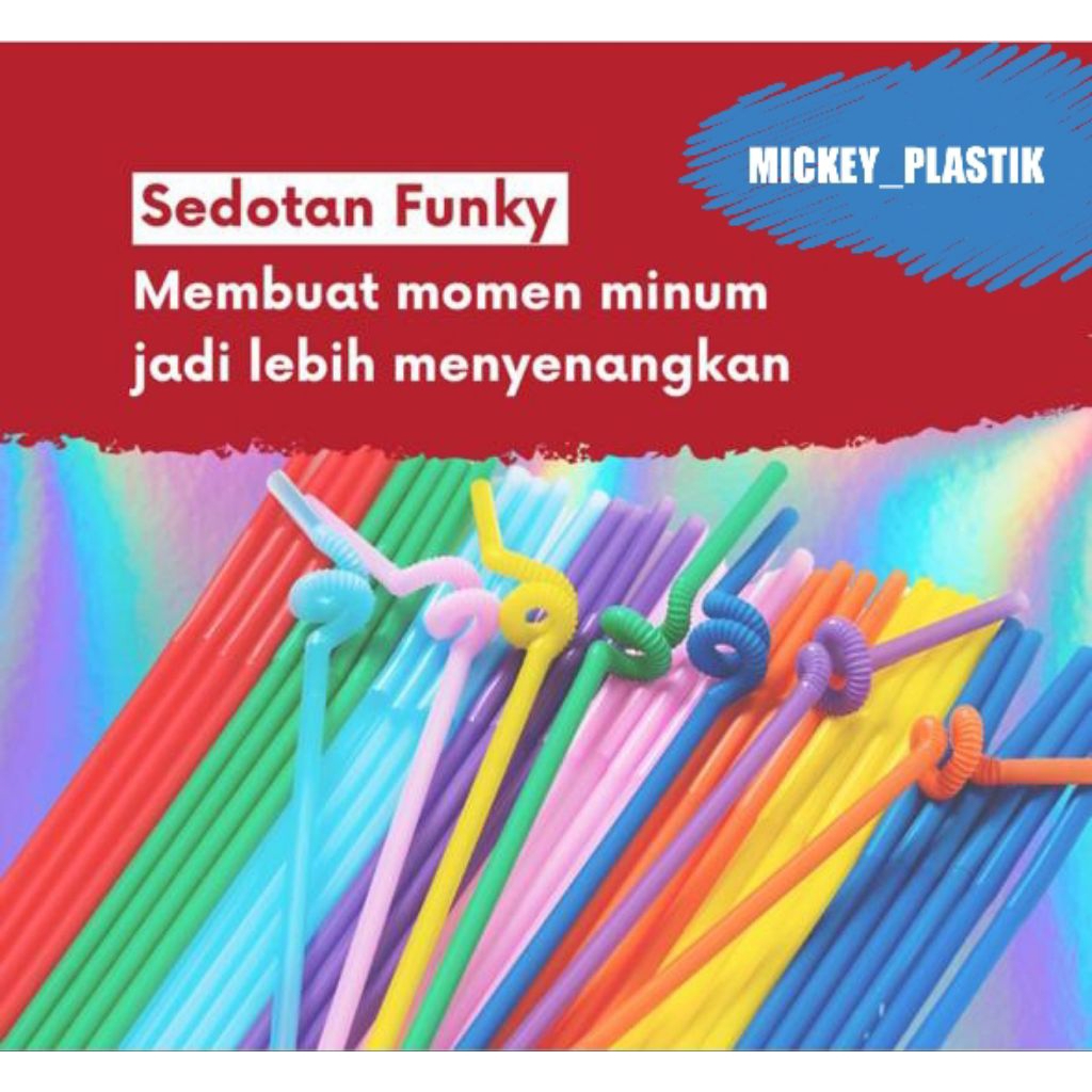 ISI 100 PCS / SEDOTAN FUNGKY / SEDOTAN ULIR / SEDOTAN PLASTIK SPIRAL / PANJANG SESUAI SELERA