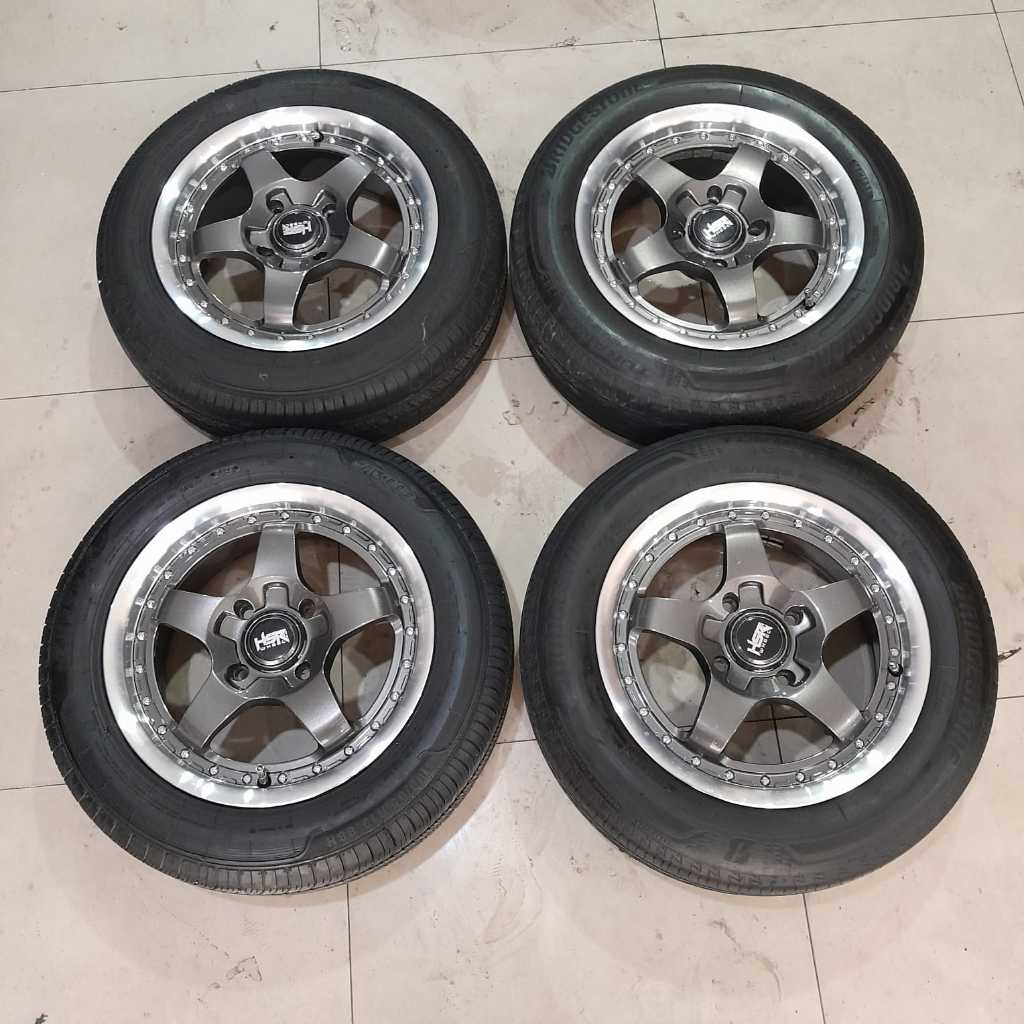 VELG SECOND MOBIL RACING HSR BOB CELONG RING 15 X6,5 ET42 PCD 4X114 + BAN 185/65 R15 NIK.2022