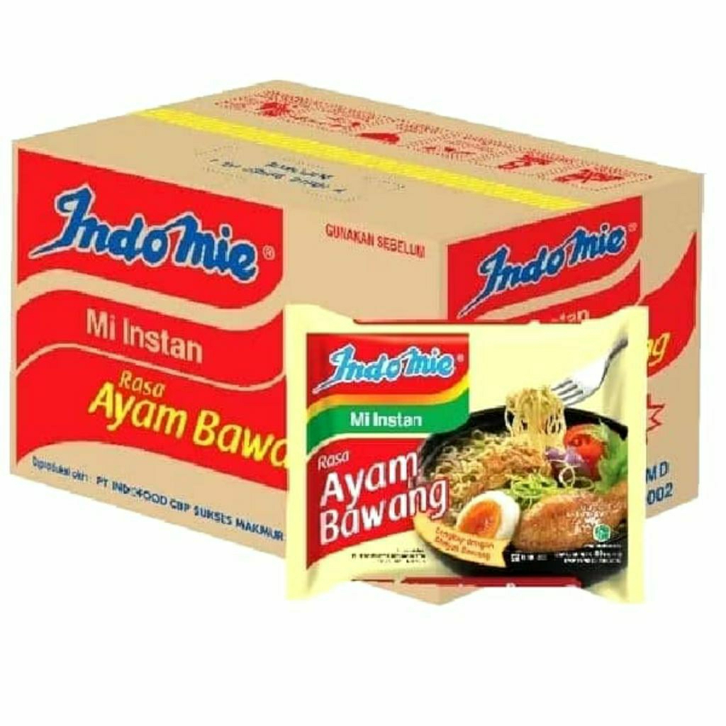 

Indomie mi instan rasa ayam bawang 1 dus isi 40 bks @69g