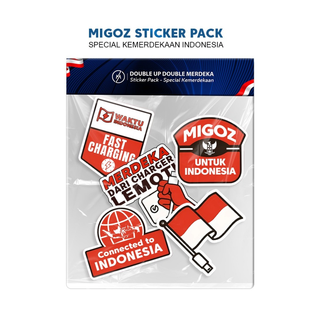 

EXCLUSIVE STICKER PACK MIGOZ - Kemerdekaan Indonesia 8.8 Double Up Double Merdeka (isi 5 pcs sticker)