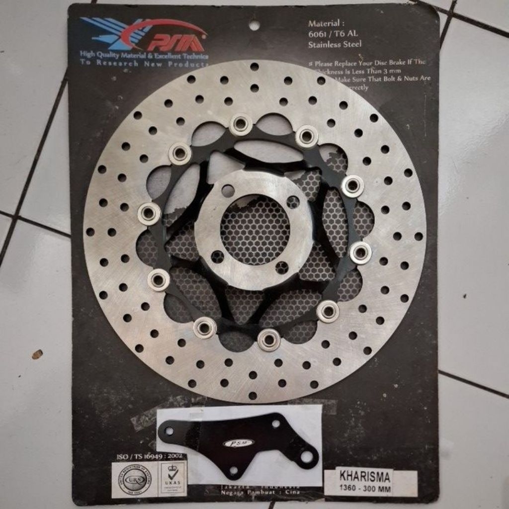Disc Brake / Piringan Cakram 300mm + Bracket Kharisma / Supra X 125 / Karisma PSM Black