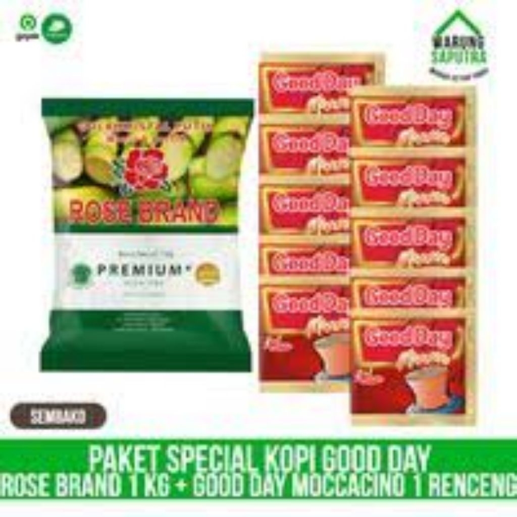 

Paket Hemat Gula Rose Brand 1kg + kopi goday 5 Kantong | Murah & Segar