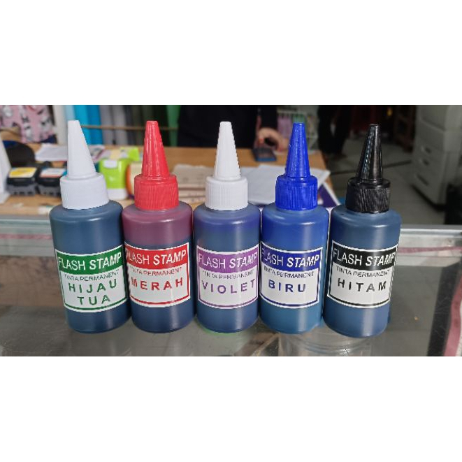 

Tinta Stempel Flash Isi 100ml - Warna Tajam & Cepat Kering