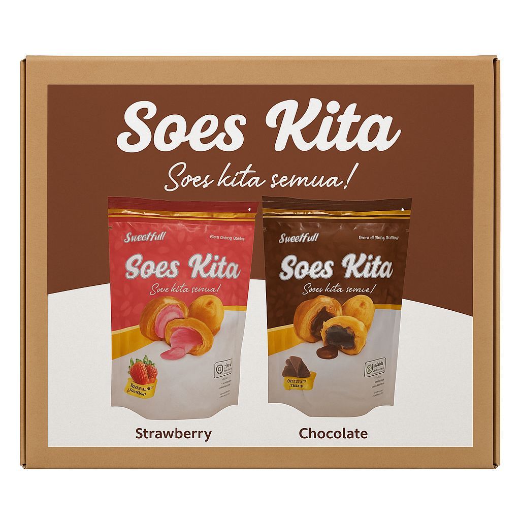 

Sehati Snack - Soes Kita Chocolate Strawberry 1 Box isi 30 pcs | 900 gr Ecer