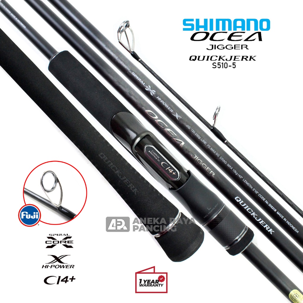Joran Jigging Shimano OCEA JIGGER QUICKJERK | TItanium SiC Ring Spiral X Core | Spinn Cast Jigging