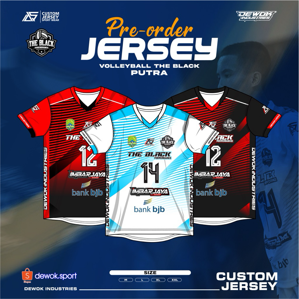 JERSEY VOLLEYBALL THE BLACK PUTRA