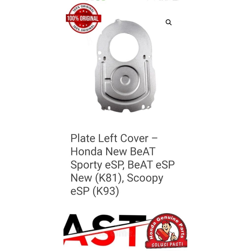 11342kzl930 SENG PLAT TUTUP BAK CVT BEAT FI STATER KASAR GARANSI ORIGINAL AHM