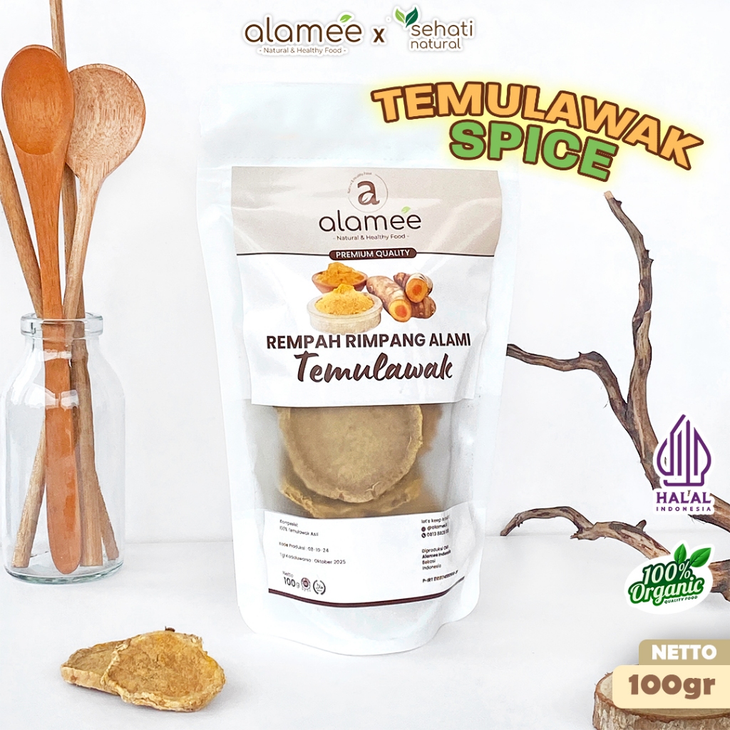 

ALAMEE Temulawak Kering Dried Curcuma Iris Rempah Organik Temu Lawak Bumbu Masakan Seasoning 100g
