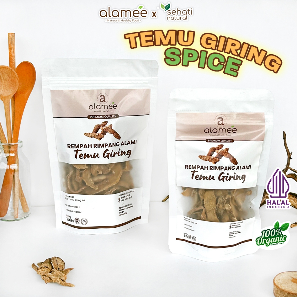 

Temu Giring Kering Organik Kuning Gajah Rempah Rimpang Alami