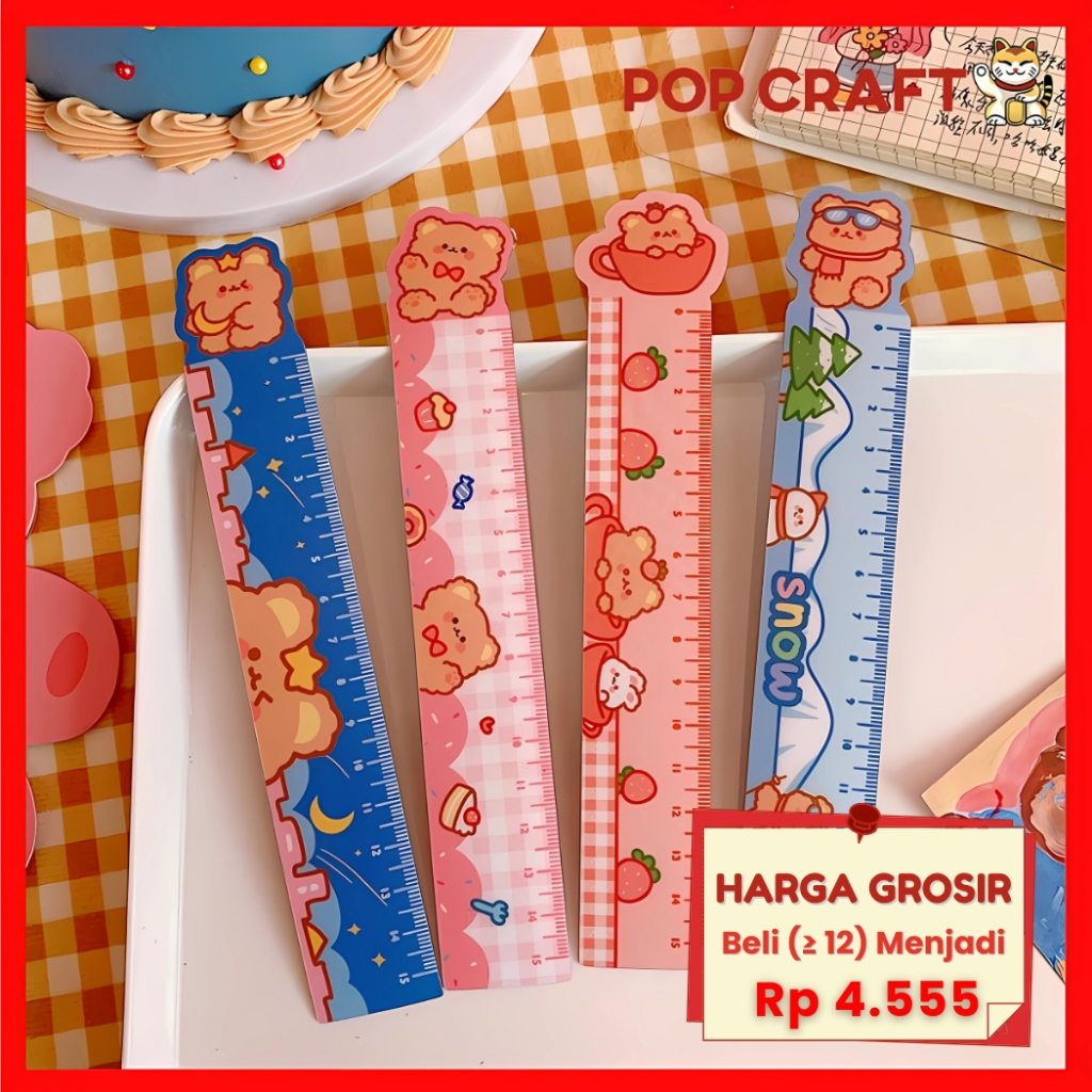 

PC Penggaris 15cm Kawai Lucu Cartoon Penggaris Alat Tulis Sekolah Motif Astronot ATK Penggaris AT36