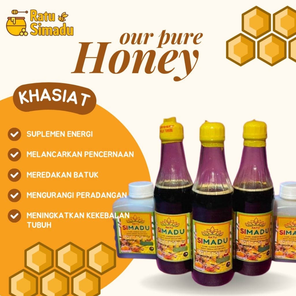 

Ratu Simadu - 100% Madu Asli Murni Alami Berkualitas Dihasilkan Dari Lebah Pilihan 650ml