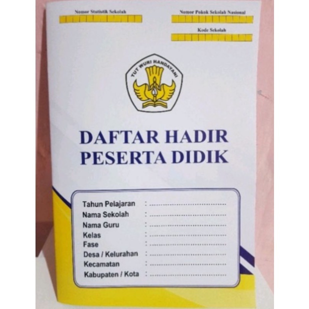 BUKU DAFTAR HADIR SISWA SD SMP SMA SMK / Buku Absensi Siswa