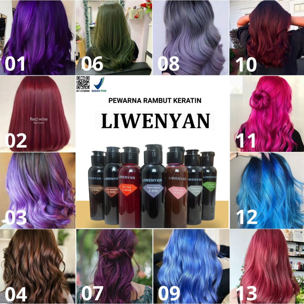 LIWENYAN Intense Colors Shampoo / Cat Rambut Liwenyan Merek favorite selebriti.