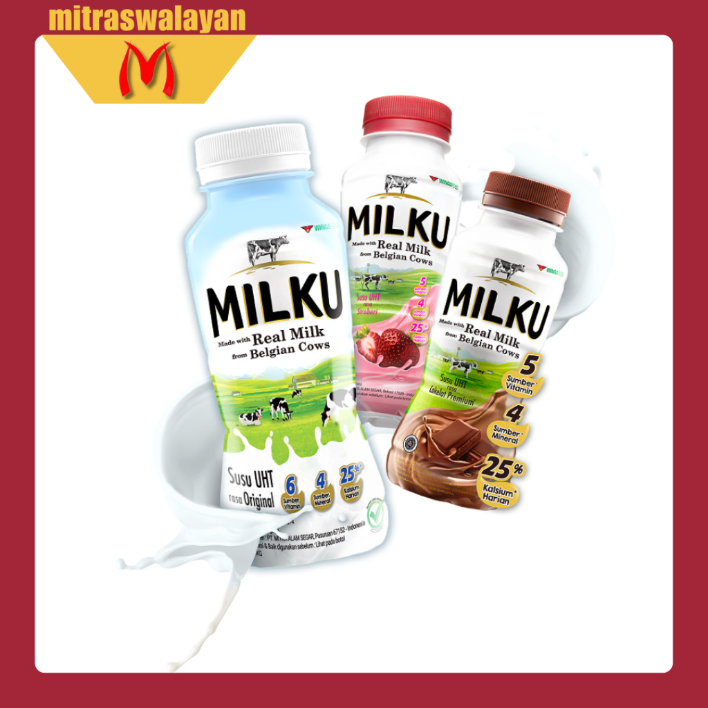 

MILKU Susu UHT Kemasan Botol 200 ml