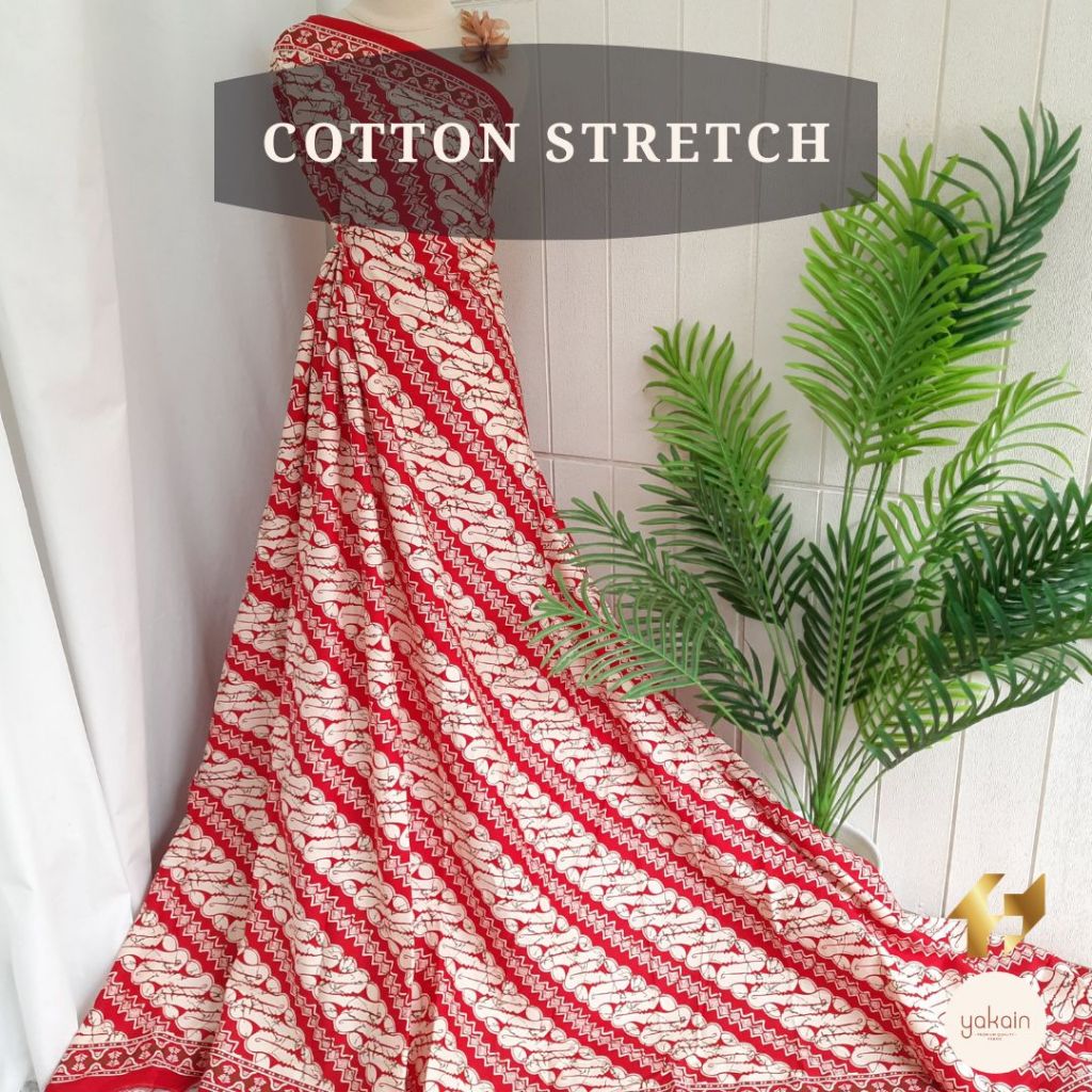 Kain Batik Katun / Cotton Stretch FAMAS - Batik Parang Merah
